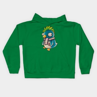 Holiday Christmas punk penguin Kids Hoodie